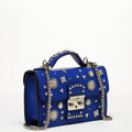 SUSU Studded Small Leather Crossbody Bag Cobalt Blue Purse  Women's