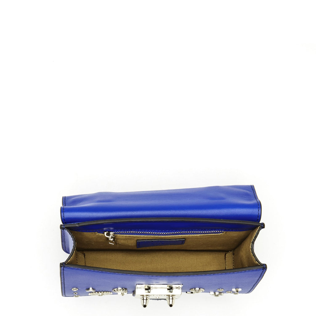 SUSU Studded Small Leather Crossbody Bag Cobalt Blue Purse  Women's